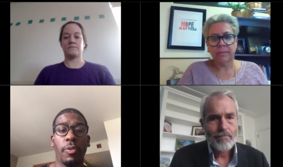 A screenshot from the Virtual Town Hall for Older Foster, hosted by United States Children’s Bureau and Think of Us